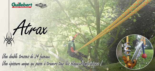 Nouveau et bientôt disponible chez Guillebert : Nouvelle corde de rappel pour arboriste grimpeur : l’ATRAX